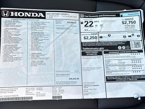 New 2026 Honda Odyssey Sport-L image 31