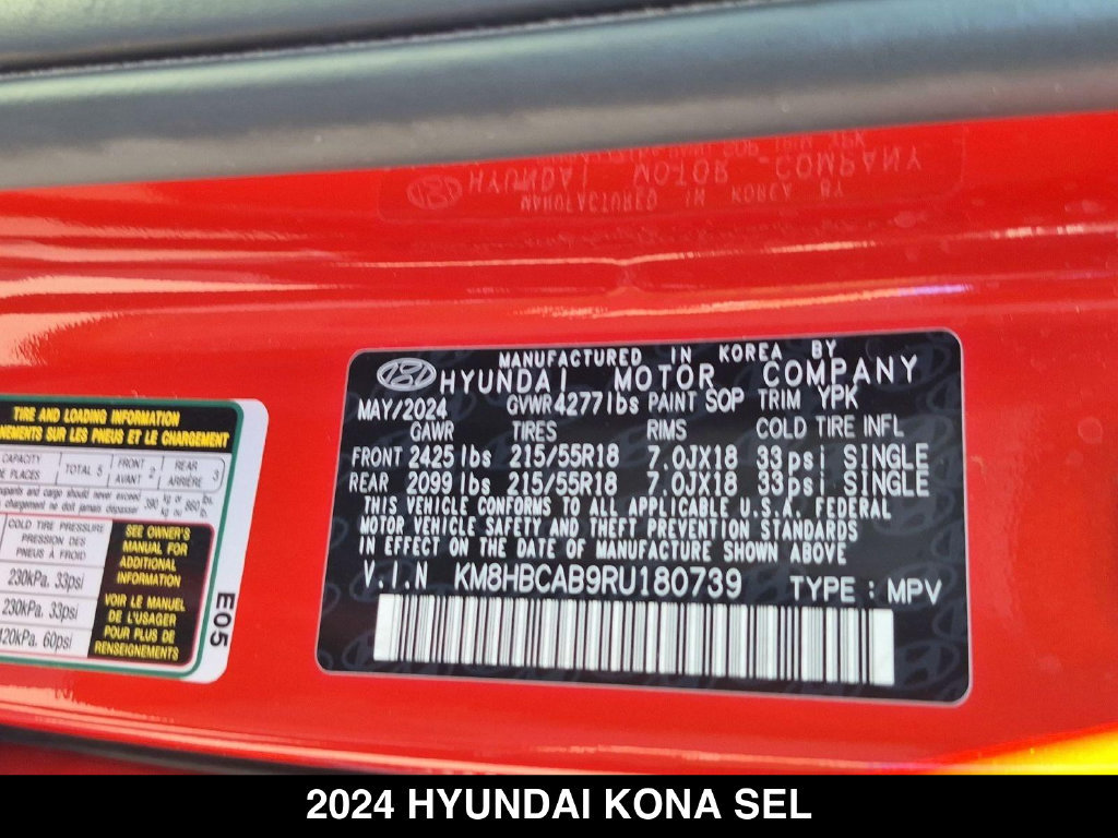 Used 2024 Hyundai Kona SEL AWD/4WD image 24