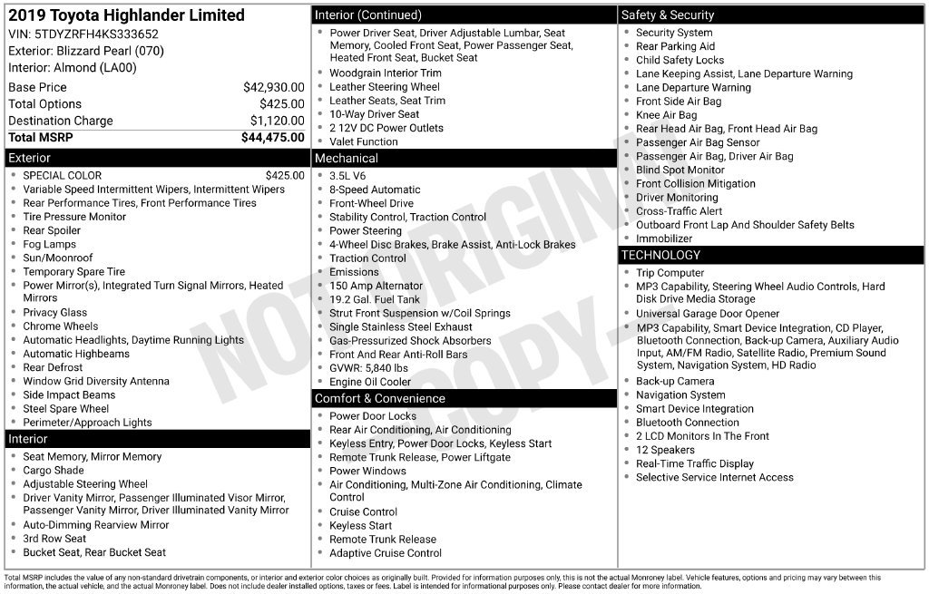 Used 2019 Toyota Highlander Limited FWD image 13