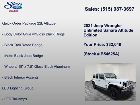 Used 2021 Jeep Wrangler Unlimited Sahara AWD/4WD image 16