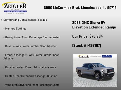 New 2026 GMC Sierra EV Elevation w/ Premium Package AWD/4WD image 18