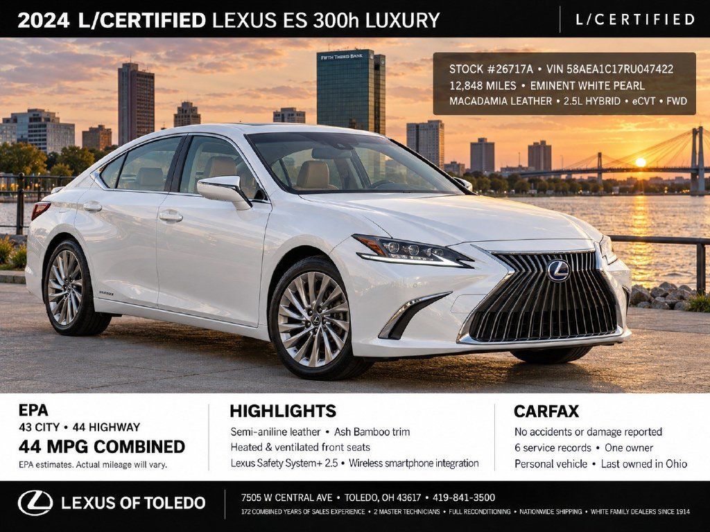 Certified 2024 Lexus ES 300h w/ Accessory Package (Z1) FWD image 1