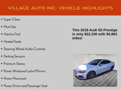 Used 2018 Audi S5 Prestige w/ S Sport Package image 7