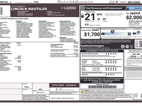 Used 2022 Lincoln Nautilus Reserve w/ Equipment Group 201A AWD/4WD image 53