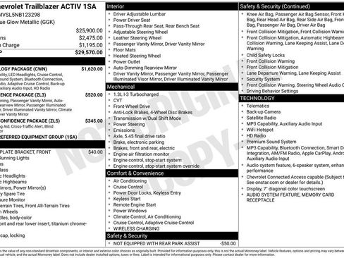 Used 2022 Chevrolet TrailBlazer ACTIV w/ Technology Package FWD image 44