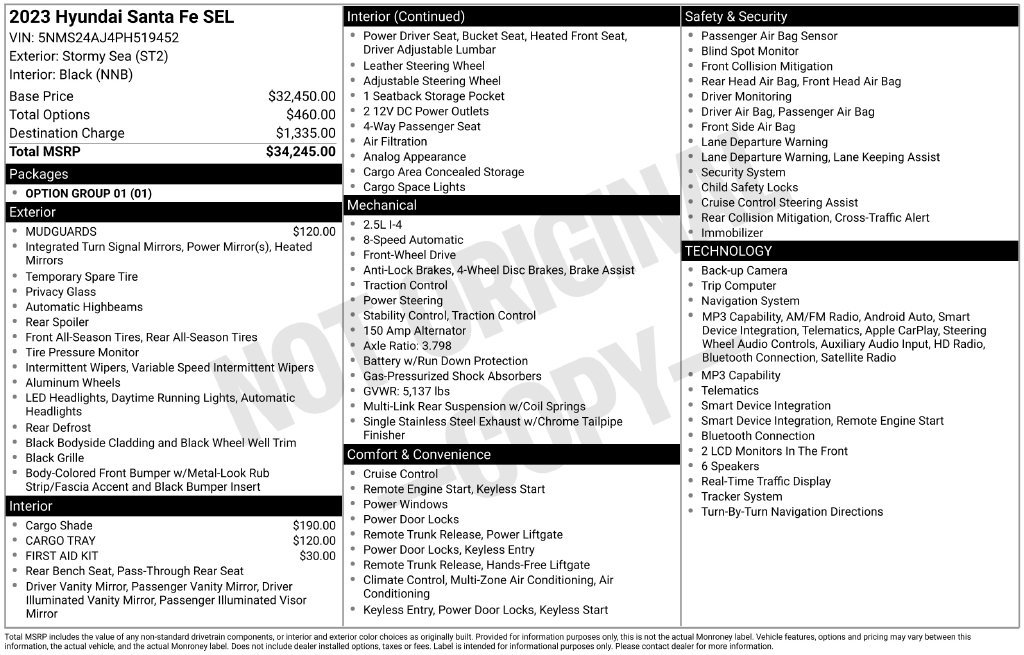 Used 2023 Hyundai Santa Fe SEL FWD image 30