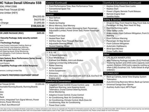 Used 2023 GMC Yukon Denali Ultimate w/ LPO, Floor Liner Package image 7