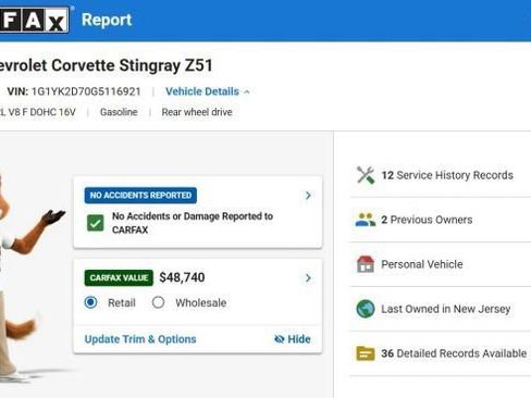 Used 2016 Chevrolet Corvette Stingray Coupe w/ 2LT Preferred Equipment Group RWD image 7