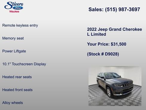 Used 2022 Jeep Grand Cherokee L Limited AWD/4WD image 16