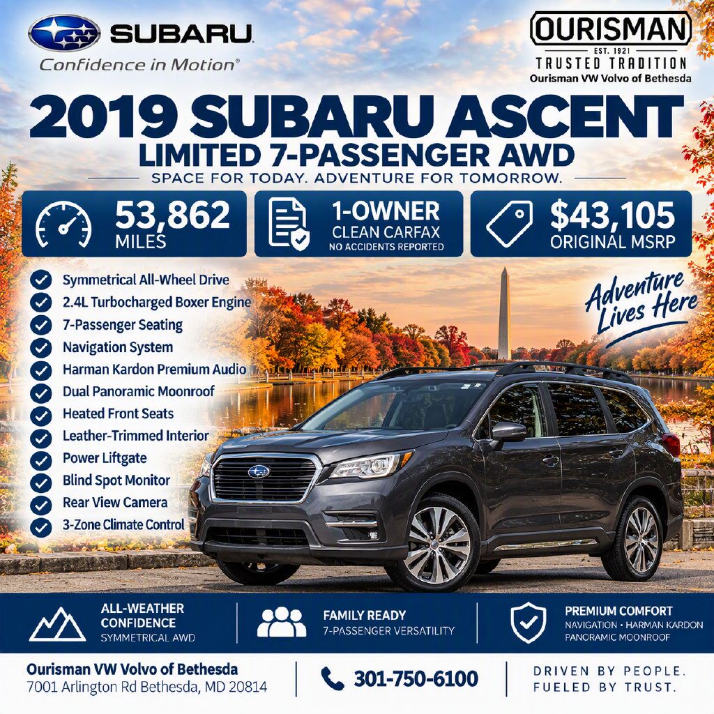 Used 2019 Subaru Ascent Limited AWD/4WD image 2