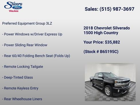 Used 2018 Chevrolet Silverado 1500 High Country AWD/4WD image 8