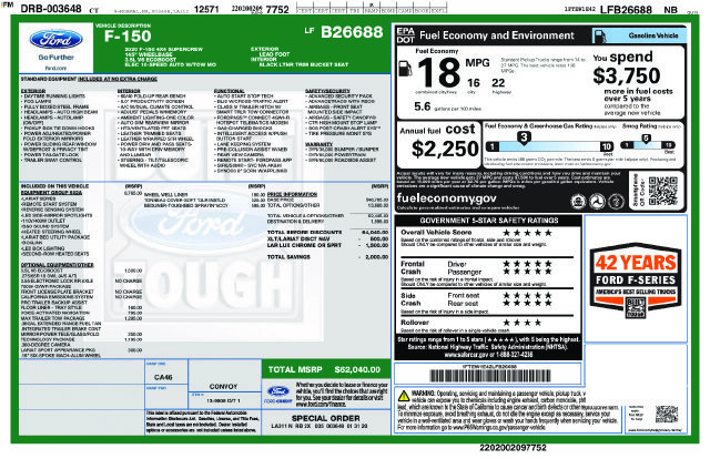 Used 2020 Ford F150 Lariat w/ Equipment Group 502A Luxury AWD/4WD image 3