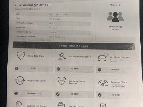 Used 2012 Volkswagen Jetta TDI FWD image 15