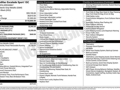 Certified 2024 Cadillac Escalade Sport w/ LPO, ONYX Package AWD/4WD image 16