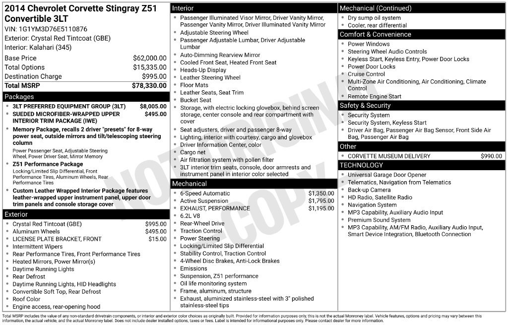Used 2014 Chevrolet Corvette Stingray Convertible w/ 3LT Preferred Equipment Group RWD image 21