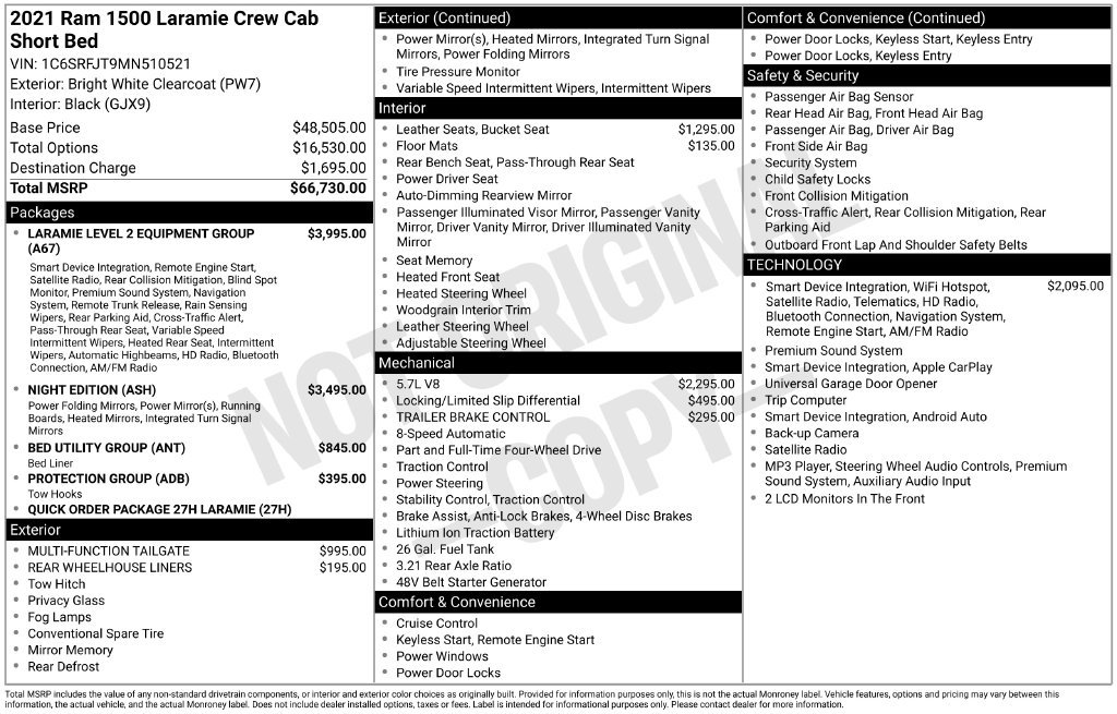 Used 2021 RAM 1500 Laramie AWD/4WD image 2