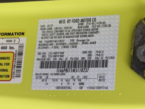 Used 2021 Ford Mustang GT Premium w/ Black Accent Package RWD image 25
