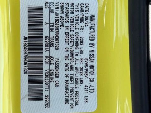 Certified 2024 Nissan Z Performance w/ Floor Mat Package RWD image 26