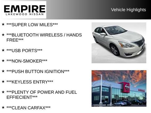 Used 2015 Nissan Altima 2.5 S w/ Power Driver Seat Package FWD image 2