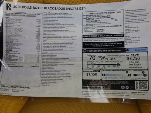 New 2025 Rolls-Royce Spectre Black Badge image 37