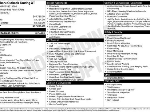 Used 2025 Subaru Outback Touring XT w/ Popular Package #2 image 5