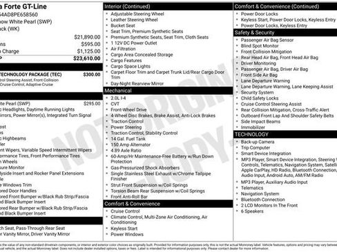 Used 2023 Kia Forte GT-Line w/ GT-Line Technology Package FWD image 9