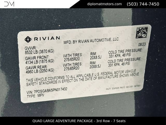 Used 2023 Rivian R1S Adventure Quad AWD/4WD image 49