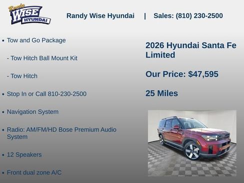 New 2026 Hyundai Santa Fe Limited w/ Tow & Go Package image 5