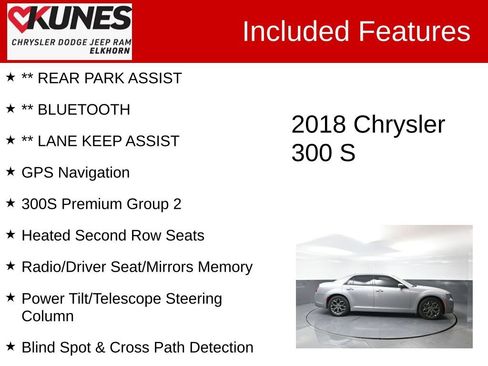 Used 2018 Chrysler 300 S w/ 300S Premium Group 2 AWD/4WD image 3