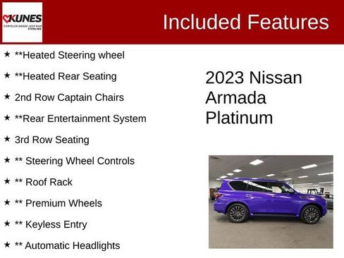 Used 2023 Nissan Armada Platinum w/ Captain's Chairs Package image 3