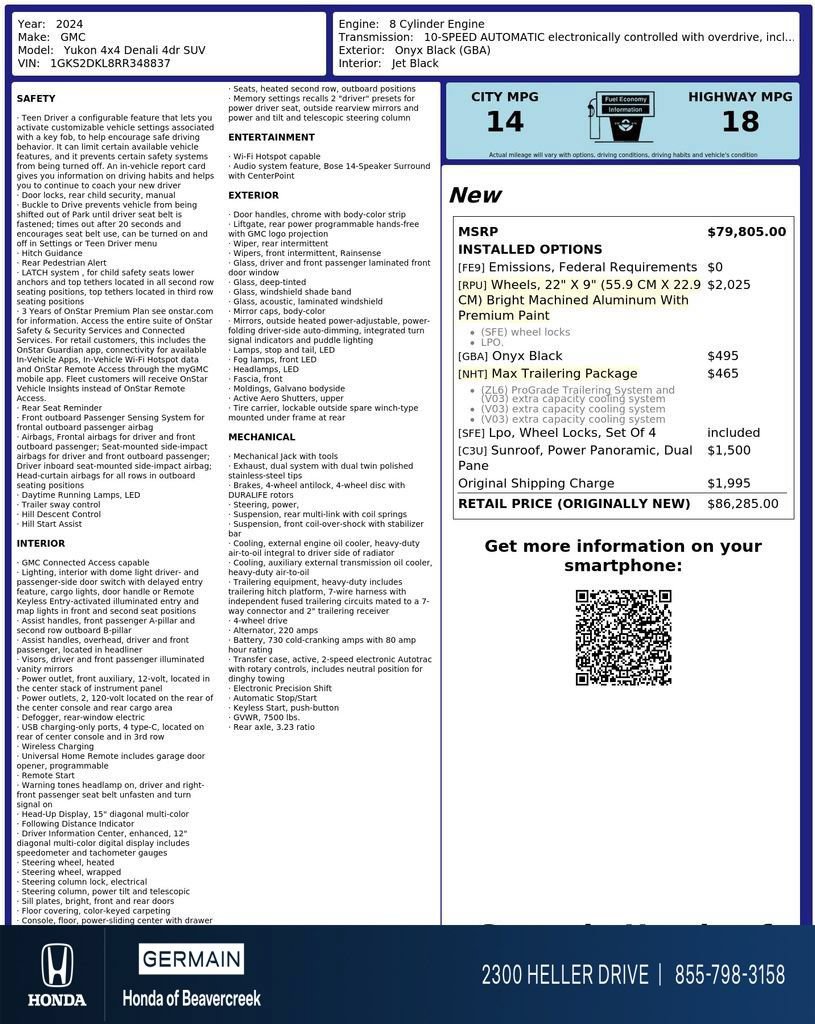 Used 2024 GMC Yukon Denali w/ Max Trailering Package AWD/4WD image 33