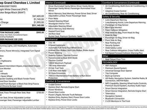 Used 2025 Jeep Grand Cherokee L Limited w/ Trailer Tow Package AWD/4WD image 36