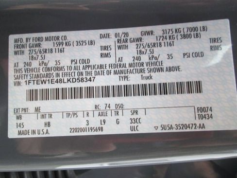 Used 2020 Ford F150 Lariat w/ Equipment Group 502A Luxury AWD/4WD image 32