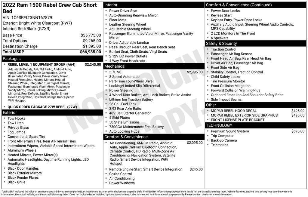 Used 2022 RAM 1500 Rebel w/ Rebel Level 1 Equipment Group AWD/4WD image 24