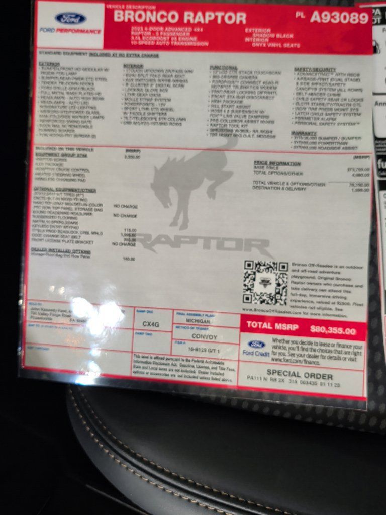 Used 2023 Ford Bronco Raptor AWD/4WD image 52