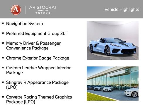 Used 2023 Chevrolet Corvette Stingray Premium Conv w/ Z51 Performance Package image 2