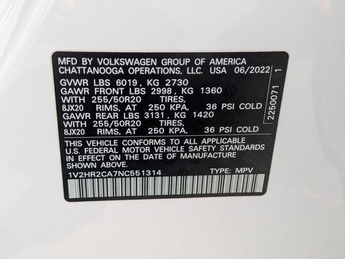 Used 2022 Volkswagen Atlas SE w/ Black Wheel Package AWD/4WD image 37