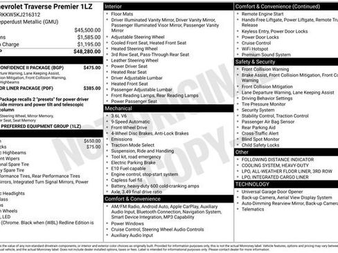 Used 2019 Chevrolet Traverse Premier w/ Driver Confidence II Package image 7