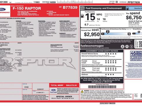 Certified 2023 Ford F150 Raptor w/ Raptor 37 Performance Package AWD/4WD image 32