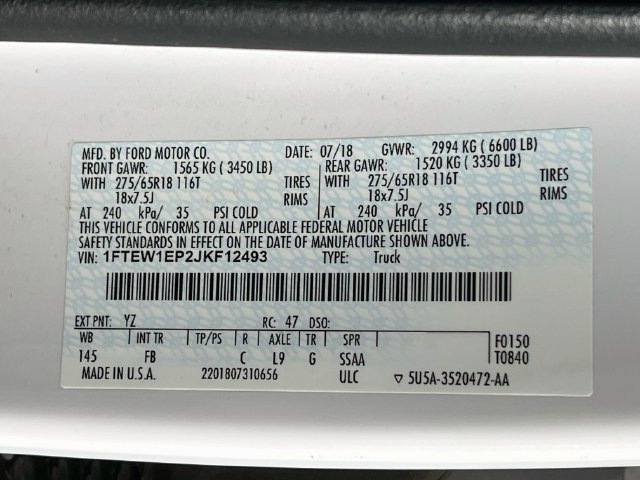 Used 2018 Ford F150 XLT w/ Equipment Group 302A Luxury AWD/4WD image 11