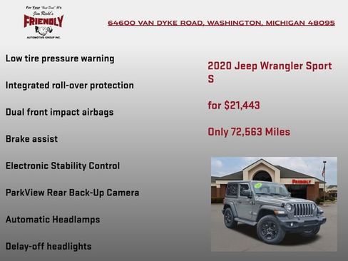 Used 2020 Jeep Wrangler Sport AWD/4WD image 25