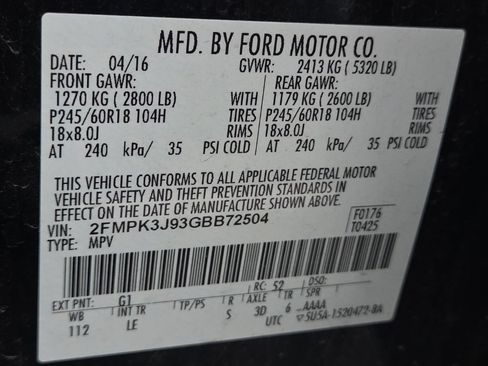 Used 2016 Ford Edge SEL w/ Equipment Group 201A FWD image 9