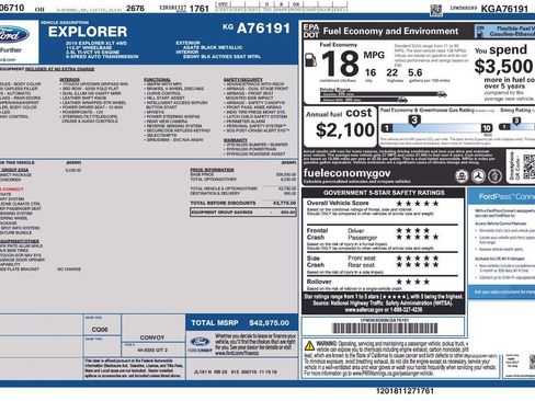 Used 2019 Ford Explorer XLT w/ Equipment Group 202A image 51