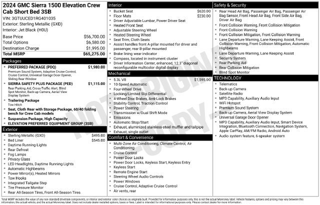 Certified 2024 GMC Sierra 1500 Elevation w/ Preferred Package AWD/4WD image 6