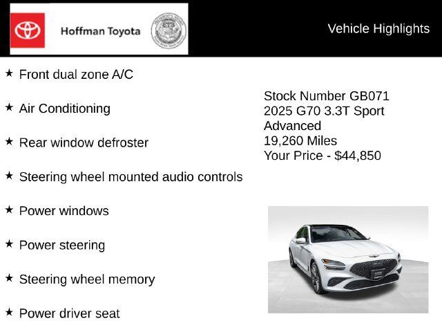 Used 2025 Genesis G70 3.3T Advanced AWD/4WD image 10