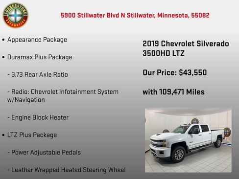 Used 2019 Chevrolet Silverado 3500 LTZ w/ Duramax Plus Package AWD/4WD image 25