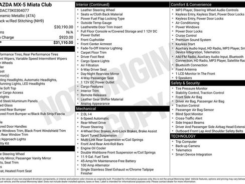 Used 2019 MAZDA MX-5 Miata Club image 5