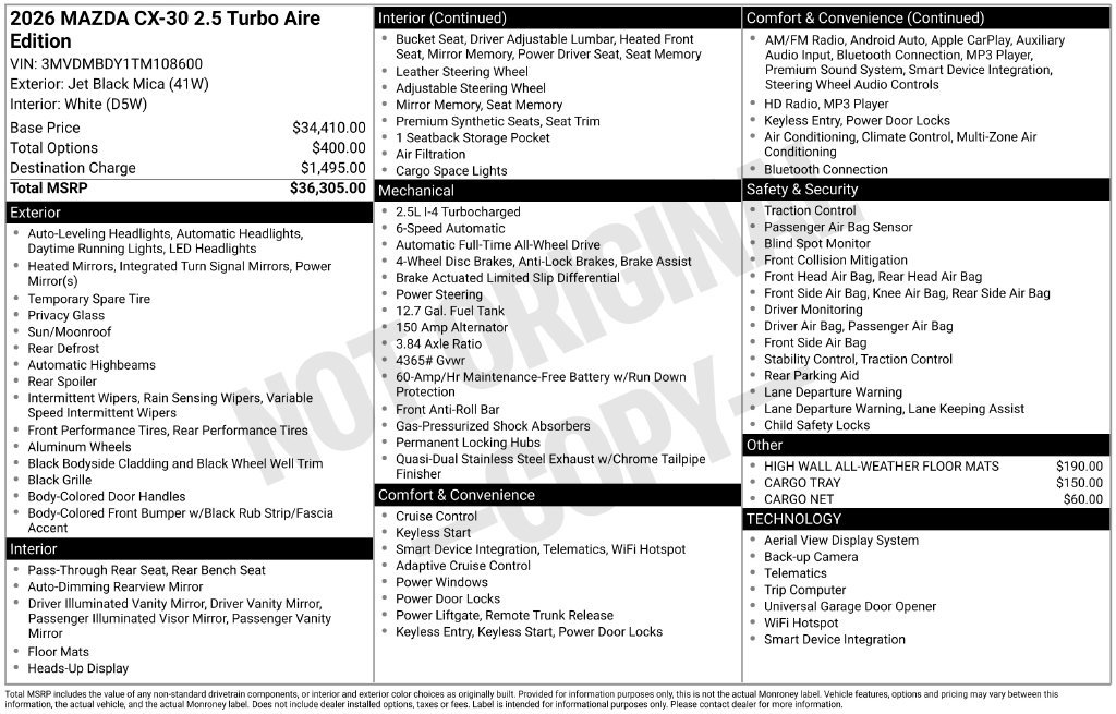 Certified 2026 MAZDA CX-30 2.5 Turbo AWD/4WD image 19