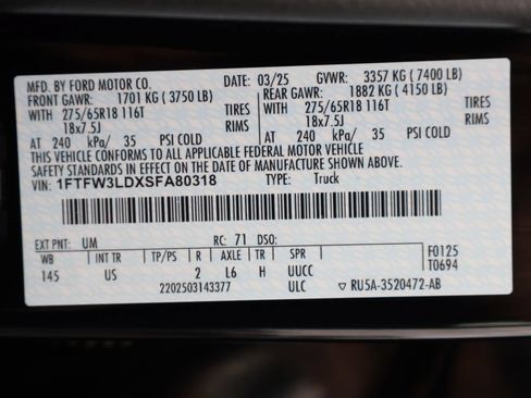 Certified 2025 Ford F150 XLT w/ Equipment Group 301A Standard AWD/4WD image 39