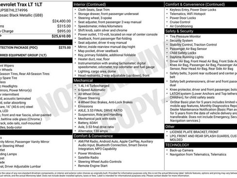 Used 2017 Chevrolet Trax LT w/ LPO, Protection Package AWD/4WD image 11